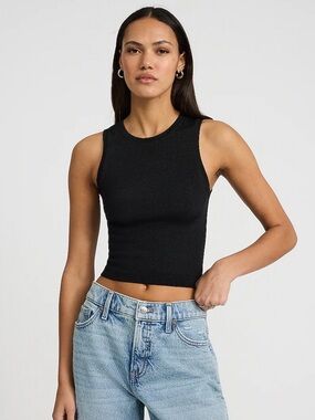 Express Body Contour Ribbed Tank NAVY BLUE Size Small